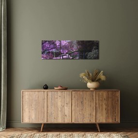 Tablou -cu grădina violetă (cu ceas) (90x30 cm)