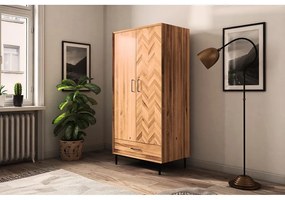 Șifonier din lemn de stejar 97x196 cm Abies – The Beds