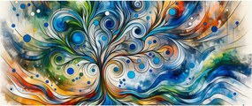Tablou – Arbore energetic colorat (120x50 cm)