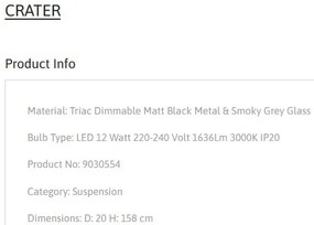 Pendul, Lustra LED design modern decorativ CRATER