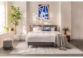 Pat dublu tapițat gri cu saltea/somieră 160x200 cm Noira Slim - Bonami Selection