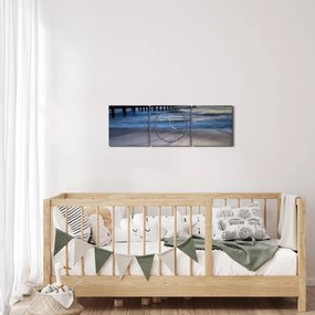 Tablou cu port în Namibia (cu ceas) (90x30 cm)