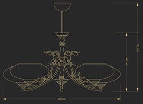 Candelabru 5 brate design clasic realizat manual CASAMIA