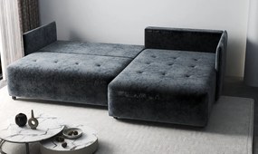 Colțar extensibil dumonde cu ladă de depozitare si sezut confortabil din spuma high-density, Malta Euphoria Grafit II 235x185 cm