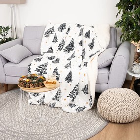 Pătură imitație de blăniță 4Home Frosted Trees, 150 x 200 cm