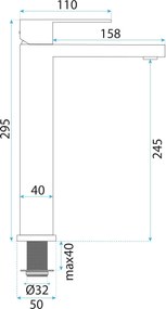 Baterie pentru baie Rea Arlo Brush Gold