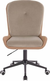 HR690K Scaun Velvet&amp;soft Piele Pu Latte/Carmel Bază Neagră