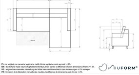 Colțar bej extensibil cu tapițerie din catifea reiată (cu colț pe partea dreaptă) Lofty Lilly – Miuform