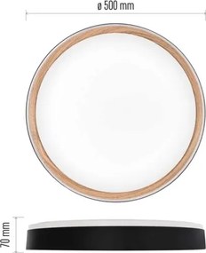 Plafonieră LED dimabilă ILVI LED/45W/230V 2700-6500K Ø 50 cm negru/bej + telecomandă