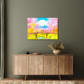 Tablou pe sticlă - Cuplu pictat, acuarelă (70x50 cm)