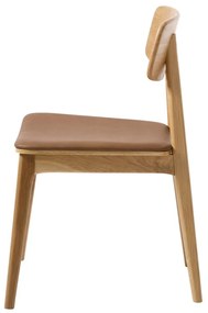 Scaun de dining maro coniac/în culoare naturală din imitație de piele Livo – Unique Furniture