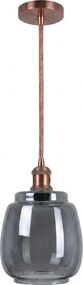 Brilagi-LED Pendul pe cablu RETRO GLASS 1xE27/60W/230V diam. 26 cm cupru/gri fumuriu