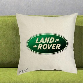 Perna Personalizata cu emblema Land Rover, 40x40 cm, Ecru, Husa Detasabila, Perna Inclusa, BEKZ®
