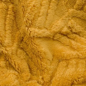 Pătură cu blăniţă OIŢĂ embosată, muştar, 150 x 200 cm