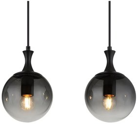 Lustra suspendata design modern DALTON 4L negru/fumuriu