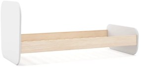 Pat pentru copii alb cu aspect de lemn de pin cu somieră 90x190 cm Esteban – Marckeric