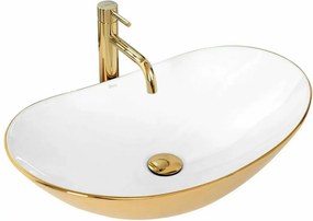 Lavoar alb/auriu pe blat Royal 63 cm