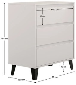 Comodă Brisas 2 (cashmir + negru) . 1116264