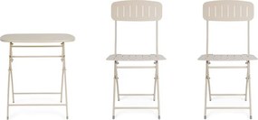 Set de dining pentru grădină bej din oțel pentru 2 persoane Yvonne – Bizzotto