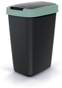 Coș de gunoi cu capac colorat, 12 l, verde/negru