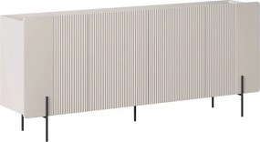 Comodă Malmi 200 cm cu 4 uși - cașmir / crema bianca / picioare negre