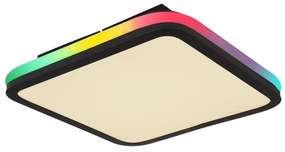 Plafoniera LED RGB cu telecomanda design modern Jaxxi negru 35x35cm