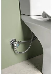 Sapho - Vas WC combinat cu duș bideu, evacuare pe spate, ceramică/alb