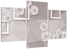 Tablou - Imagine flori bej (90x60 cm)