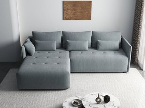 Colțar extensibil dumonde cu ladă de depozitare si sezut confortabil din spuma high-density, Malta Zoom Grey 235x185 cm