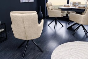 Set de 2 scaune pivotante Big George piele si microfibra bej