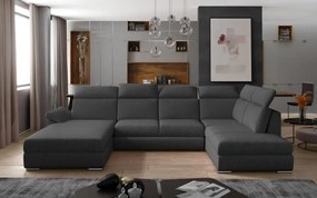 Canapea modulara extensibila cu spatiu pentru depozitare, 336x102x216 cm, Evanell L02, Eltap (Culoare: Negru pepit / Inari 96)