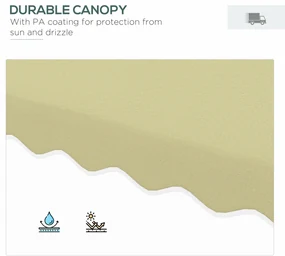 Outsunny Umbrelă Suspendată cu Copertină Dublă, Deschidere cu Manivelă, Bază în Cruce şi Falduri, 2.5x2.5 m, Bej | Aosom Romania