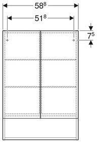 Dulap suspendat cu oglinda Geberit Selnova Square, 60 cm, nuc deschis Nuc deschis