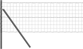 vidaXL Gard cu Stâlp Gri 0,6 x 25 m Oțel și PVC