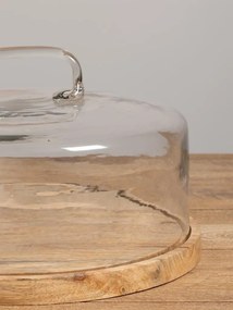 Tava rotunda din lemn de mango, cu capac din sticla, D30cm, Artisan