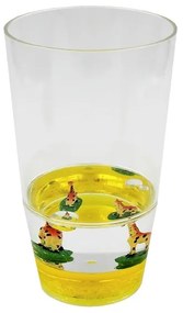 Pahar cu figurine plutitoare, galben, model cu girafe, 250ml