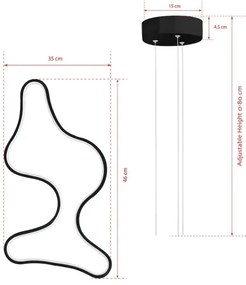 Lustră LED pe cablu ARTISAN, 36W, 230V, 4000K, negru