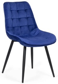 Scaun living modern din catifea cu cadru metalic BUC 206 bleumarin