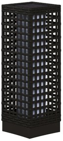 Outsunny Lampă de exterior cu panou solar, activare automată, 8 ore de funcționare, imitație de ratan, oțel, 15,5 x 15,5 x 46 cm, Negru | Aosom Romania