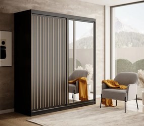 Dulap cu usi glisante 180x205 cm, Delia, ADRK Furniture (Culoare: Alb)