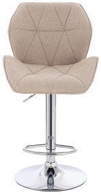 HR212W Scaun Latte Boucle cu Bază Cromata