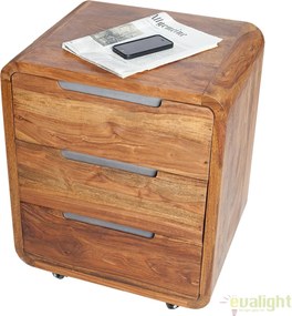 Dulap cu sertare si role, colturi rotunjite din lemn de trandafir Goa 60cm A-35896 VC