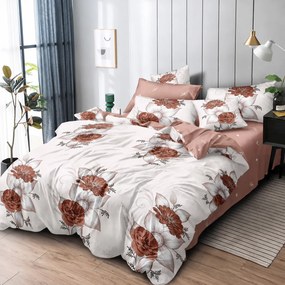 Lenjerie de pat 2 persoane, bumbac finet, 6 piese, 2 fețe, SP835