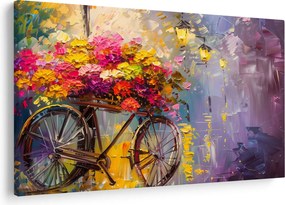 Tablou - Roată cu flori (90x60 cm)