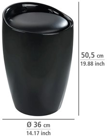 Wenko Scaun de baie cu spațiu pentru rufe Candy 20l, negru