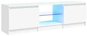 804283 vidaXL Comodă TV cu lumini LED, alb, 120x30x35,5 cm