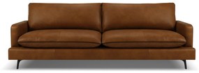 Canapea Virna cu 3 locuri si tapiterie din piele naturala, maro
