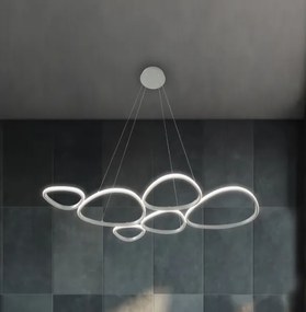 Lustră LED suspendată pe cablu HELIX LED/61W/230V argintie