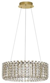 Lustra suspendata LED auriu, cristale sticla CELYSIA 60cm