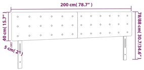 Tablie de pat cu LED, albastru, 200x5x78 88 cm, textil 1, Albastru, 200 x 5 x 78 88 cm